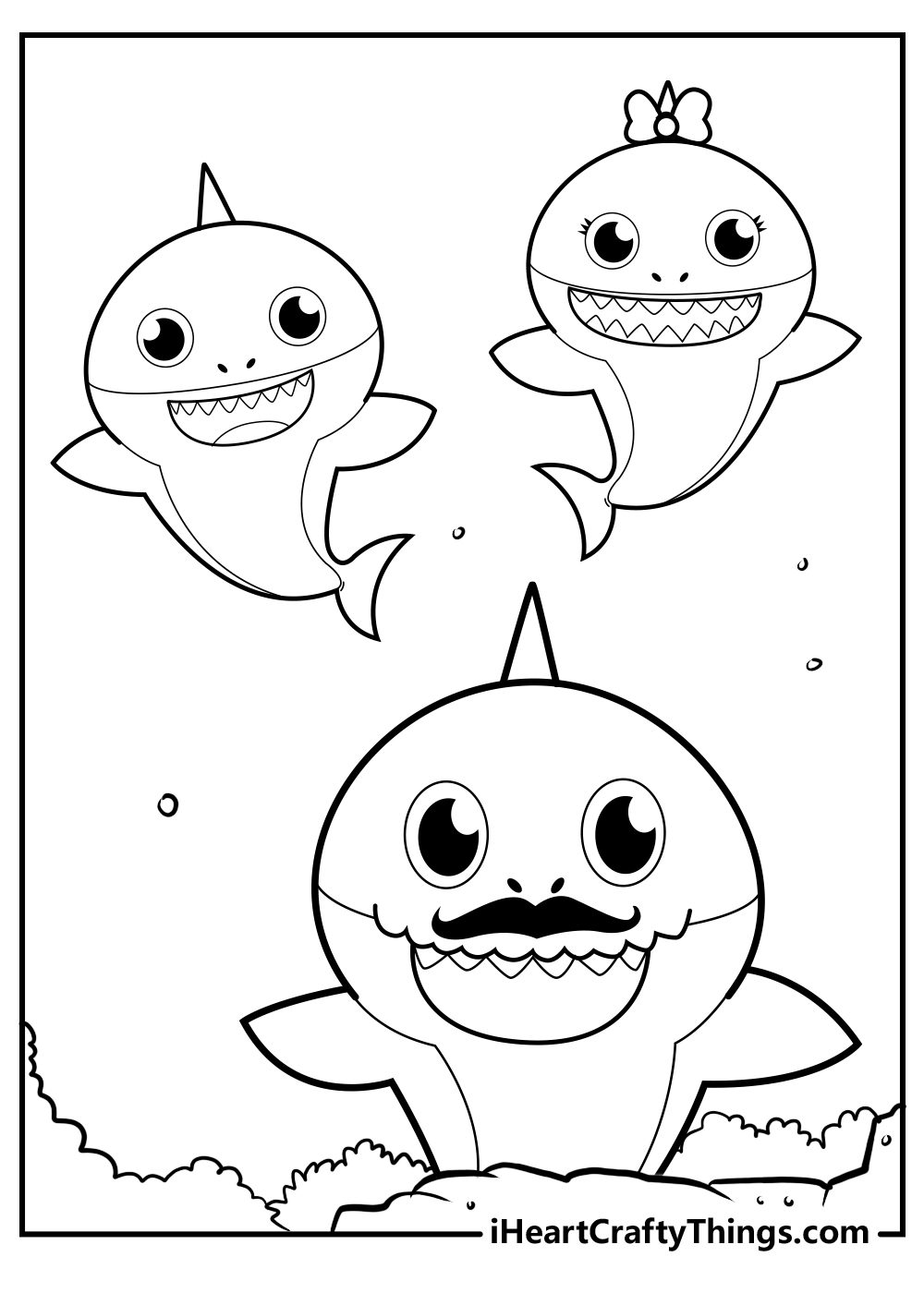 Printable baby shark coloring pages updated