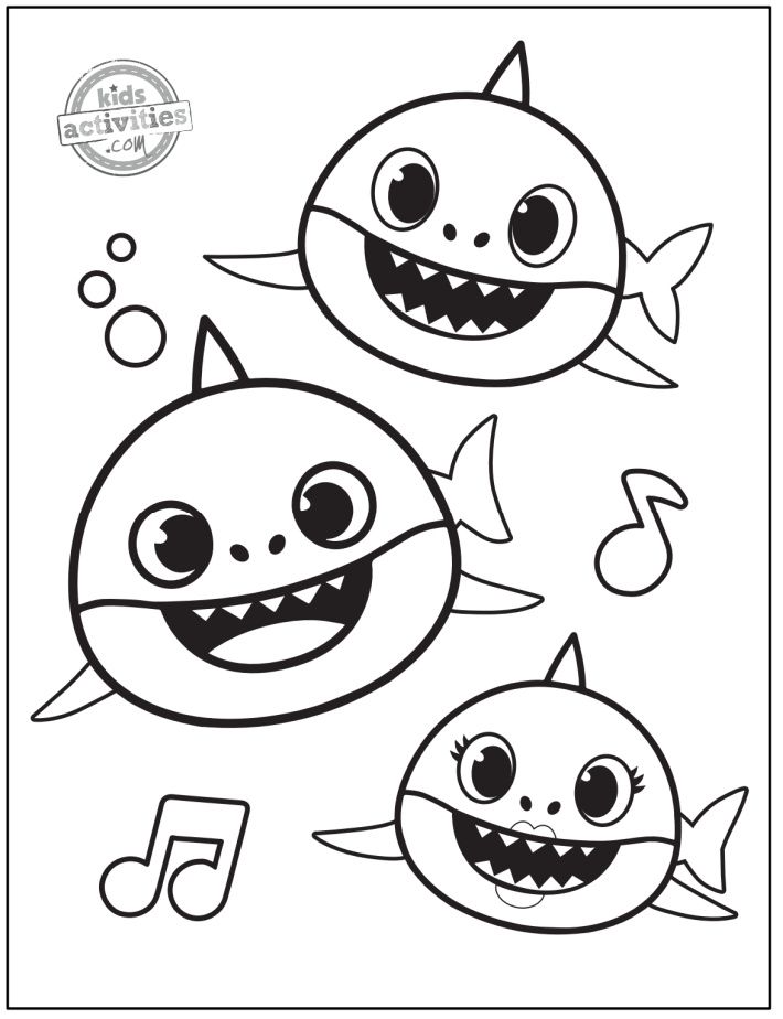 Free printable baby shark coloring pages to download print shark coloring pages free coloring pages coloring pages