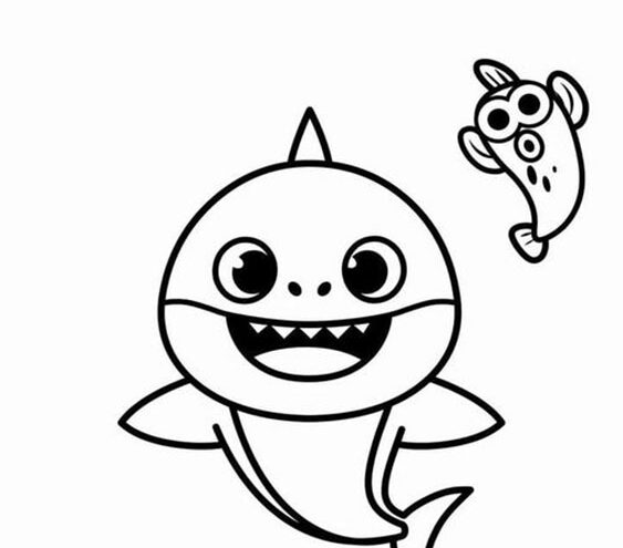 Free easy to print baby shark coloring pages