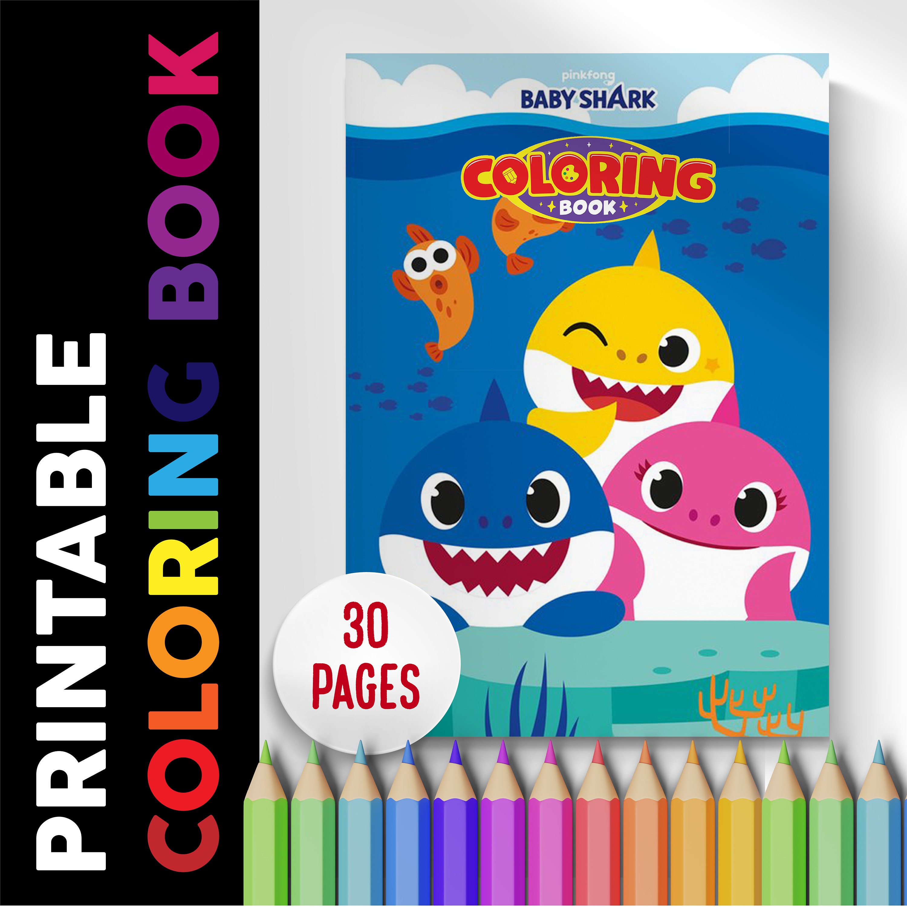 Baby shark coloring book pages coloring pages printable
