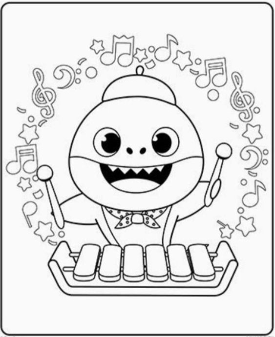 Free easy to print baby shark coloring pages