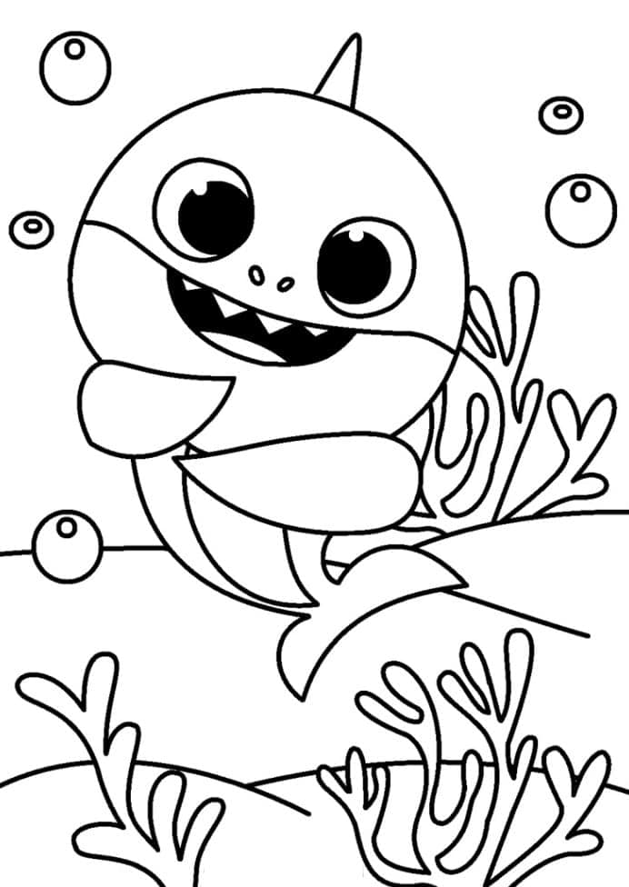 Baby shark coloring pages for free