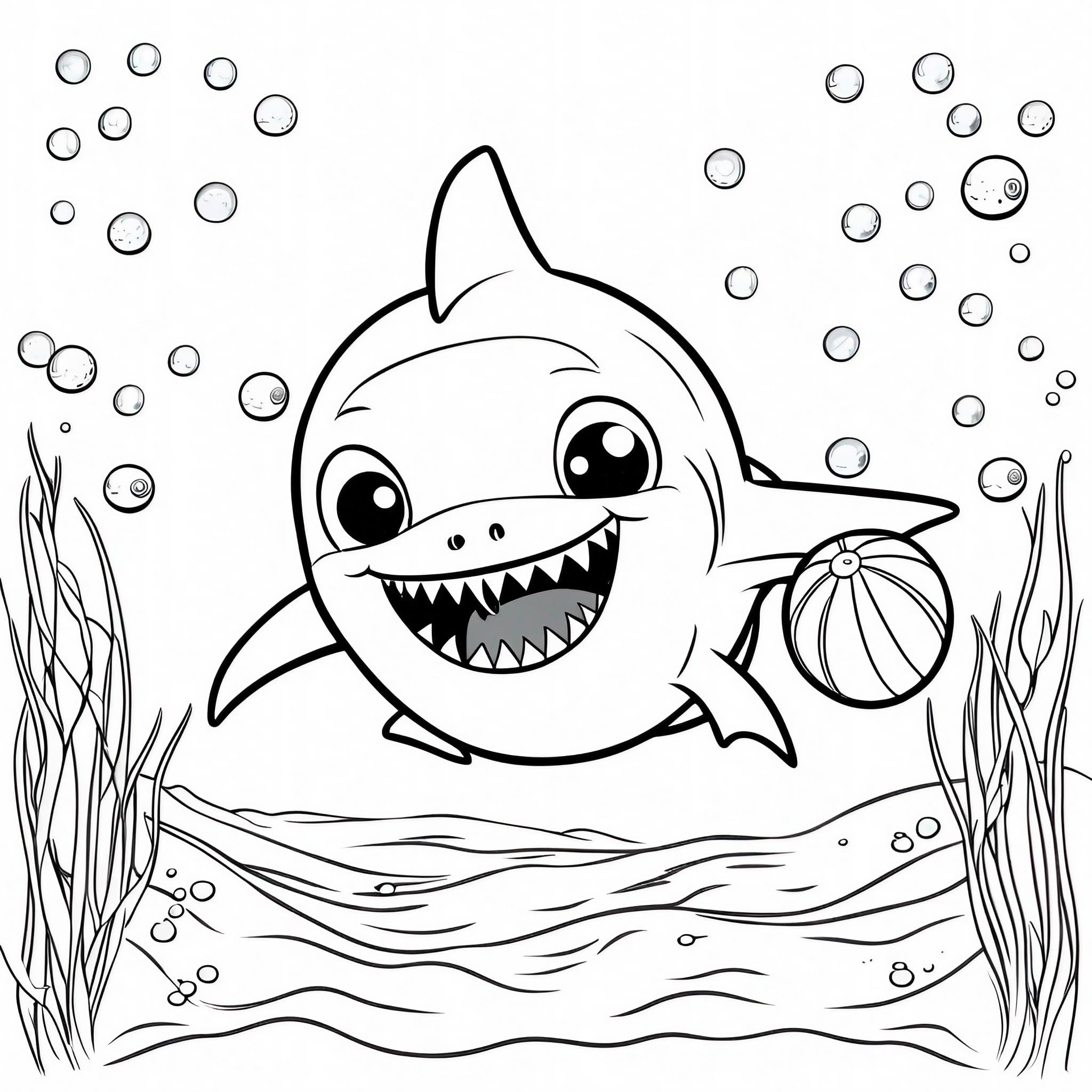 Baby shark coloring pages for free