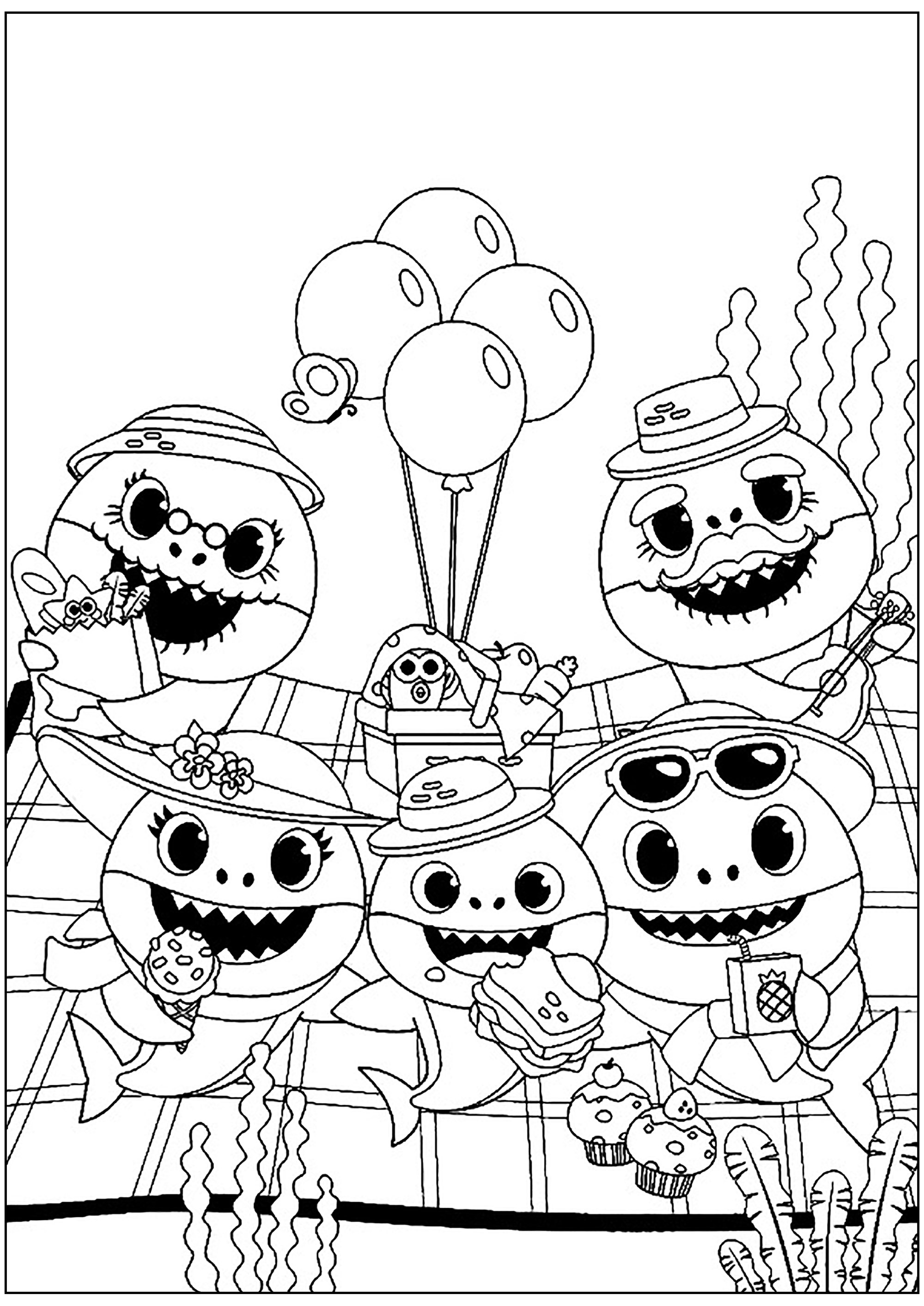 The baby shark family picnic