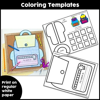 Backpack name craft back to school activity letter recognition