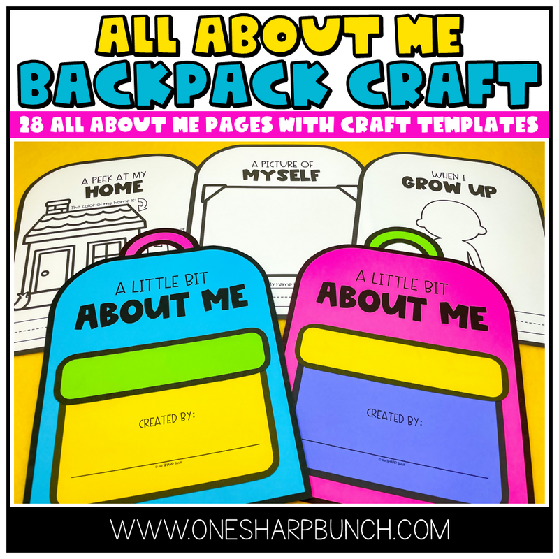 All about me back to school backpack craft and writing activities bull â schoolgirl style