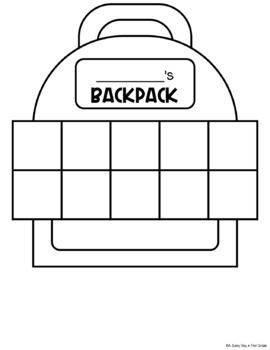 Back to school backpack math craft counting addition making ten