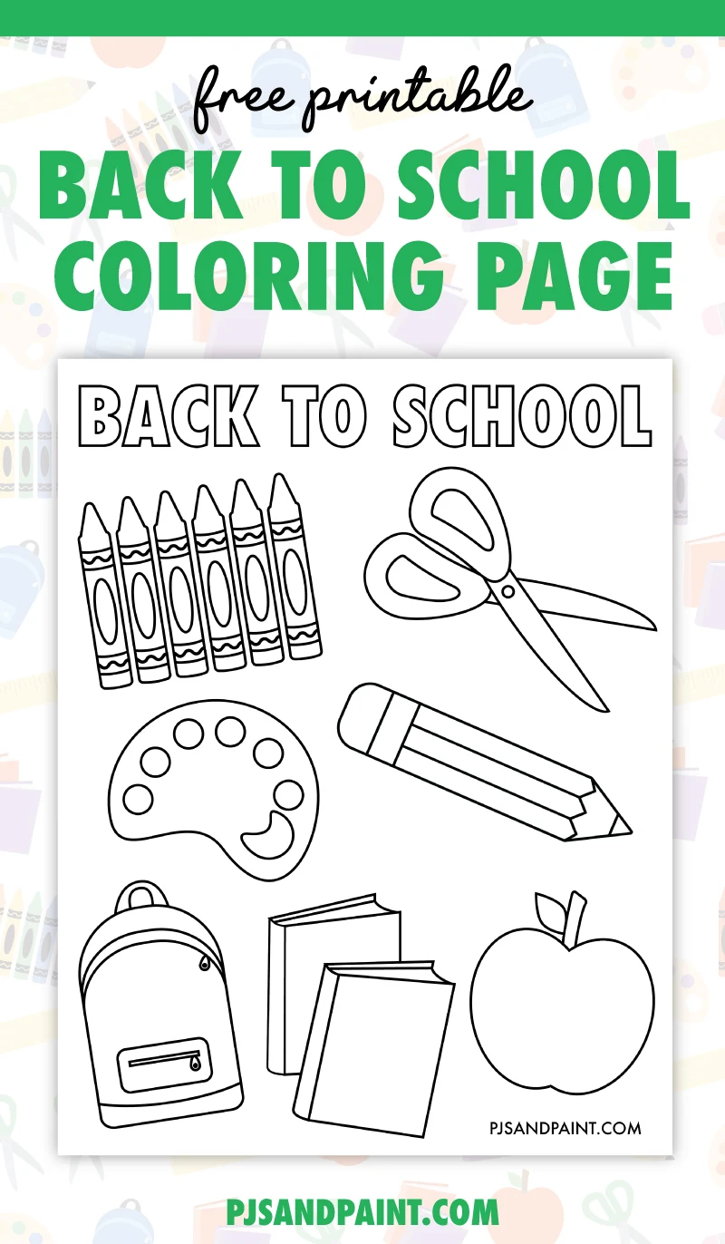 Free printable back to school coloring page