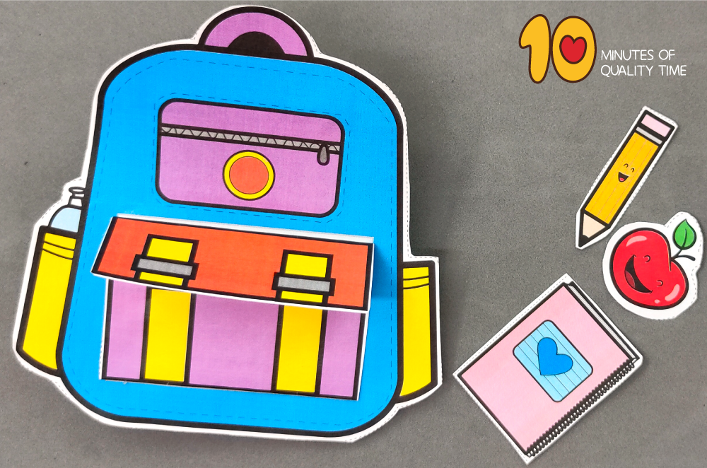 Back to school backpack craft â minutes of quality time