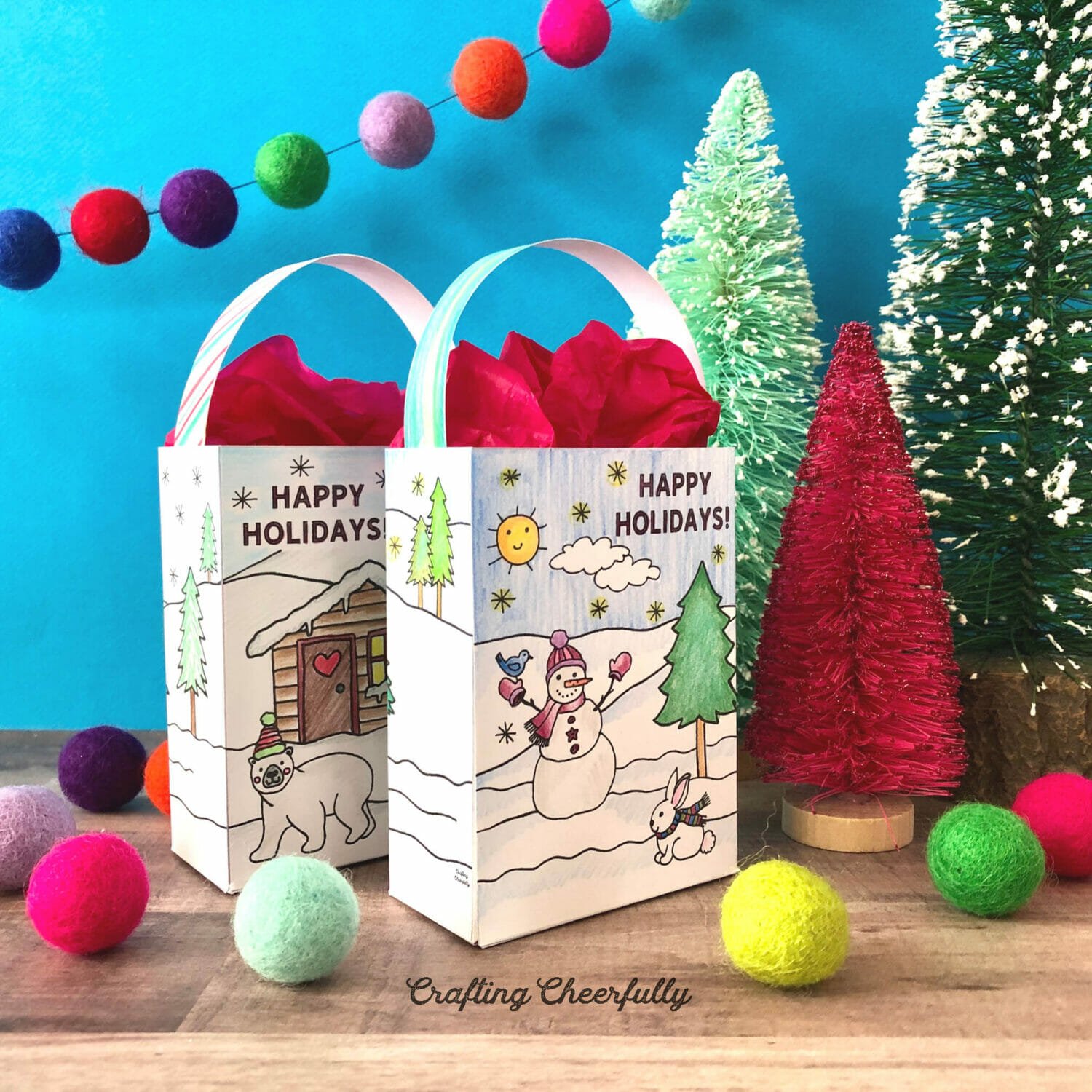 Printable holiday gift bag