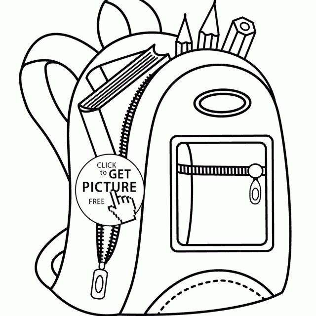 Beautiful photo of backpack coloring page