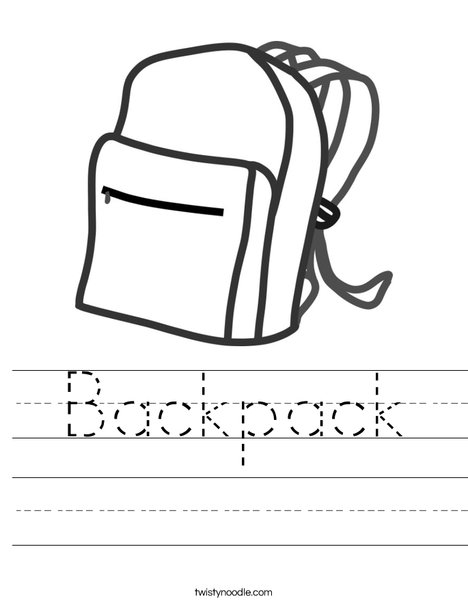 Backpack worksheet
