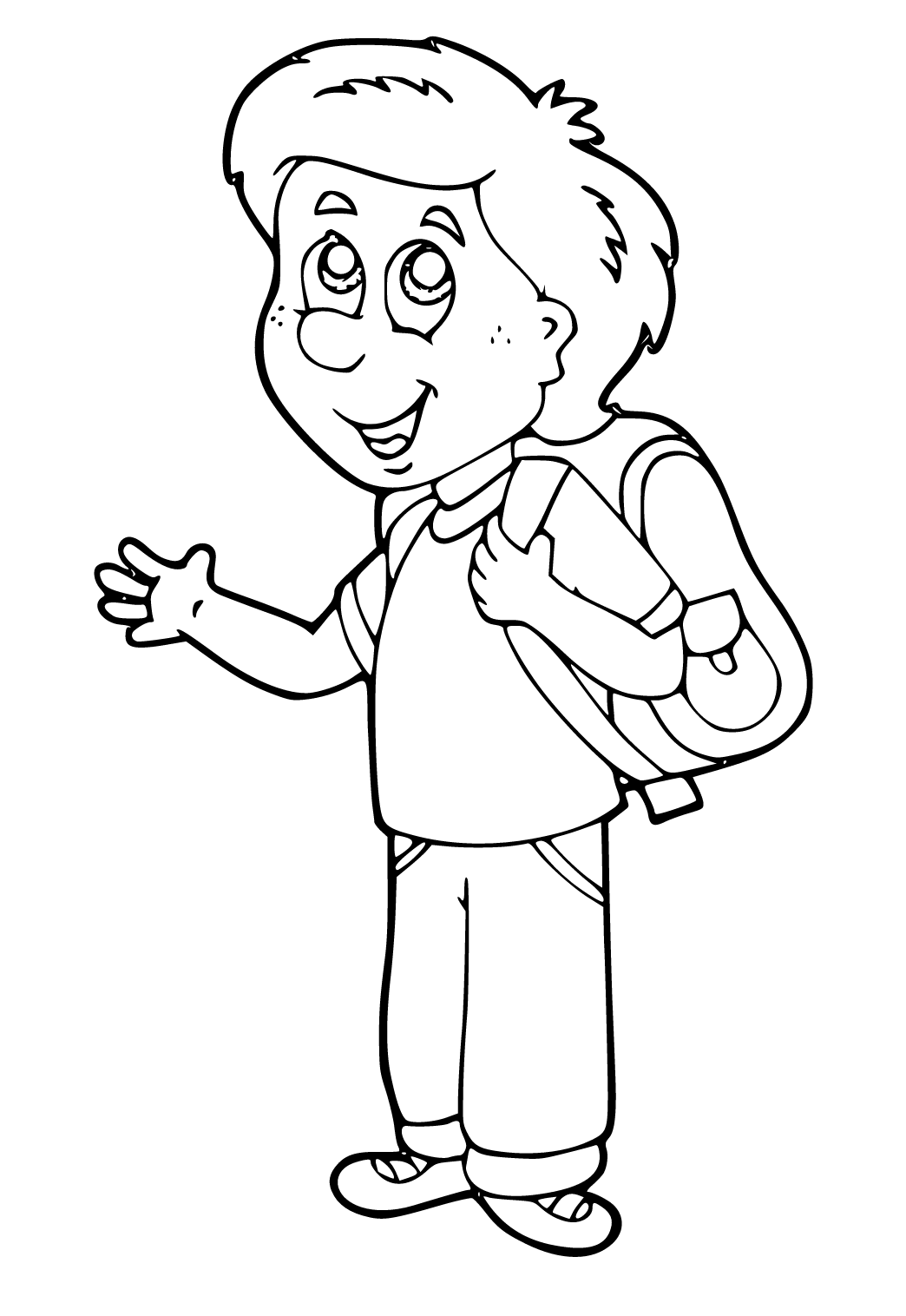 Free printable first day of school backpack coloring page for adults and kids
