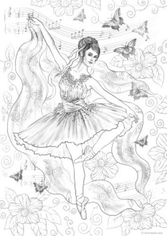 Ballerina printable adult coloring page from favoreads coloring book pages for adults and kids coloring sheets colouring designs