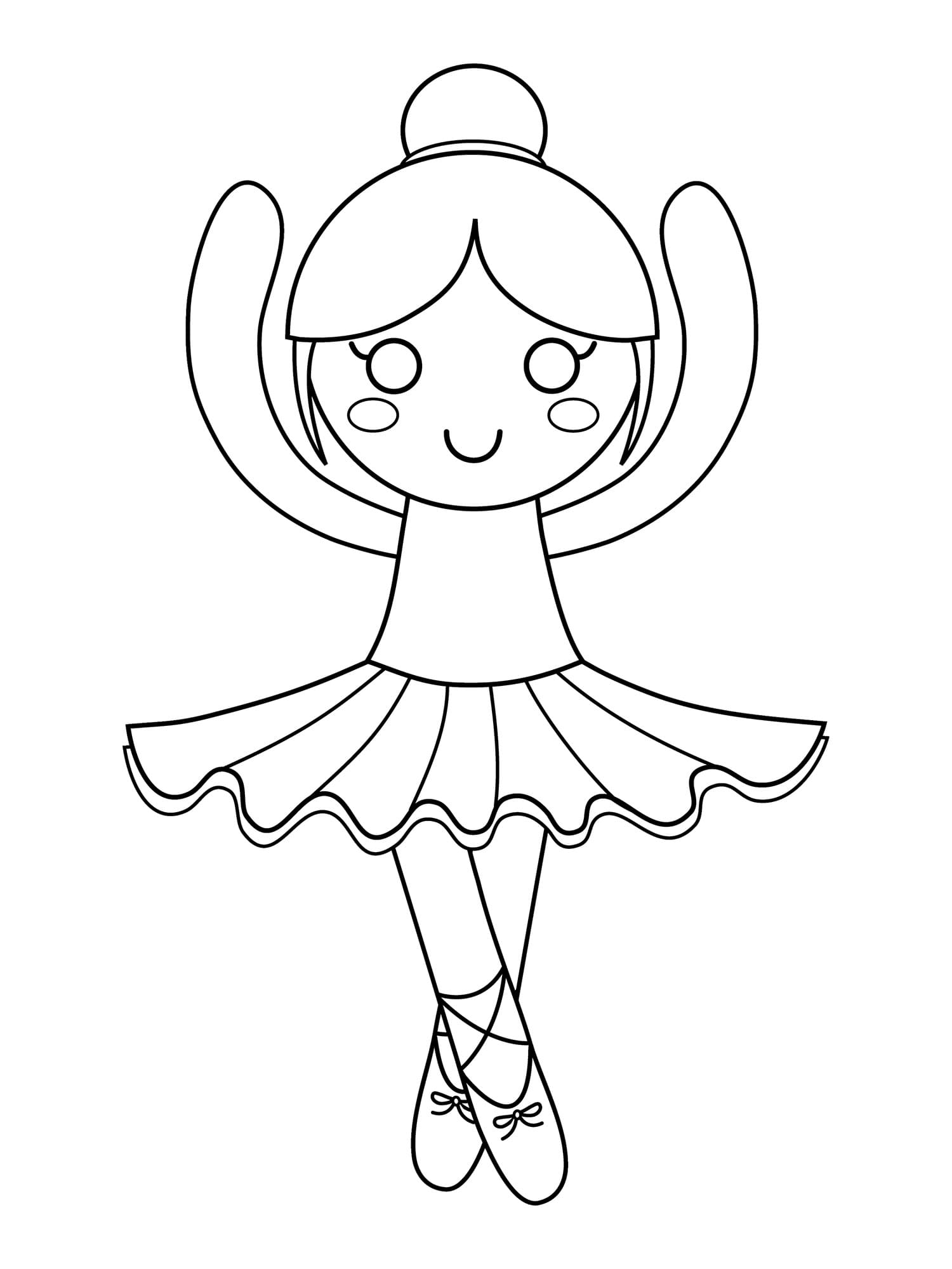 Simple ballet dancer coloring page