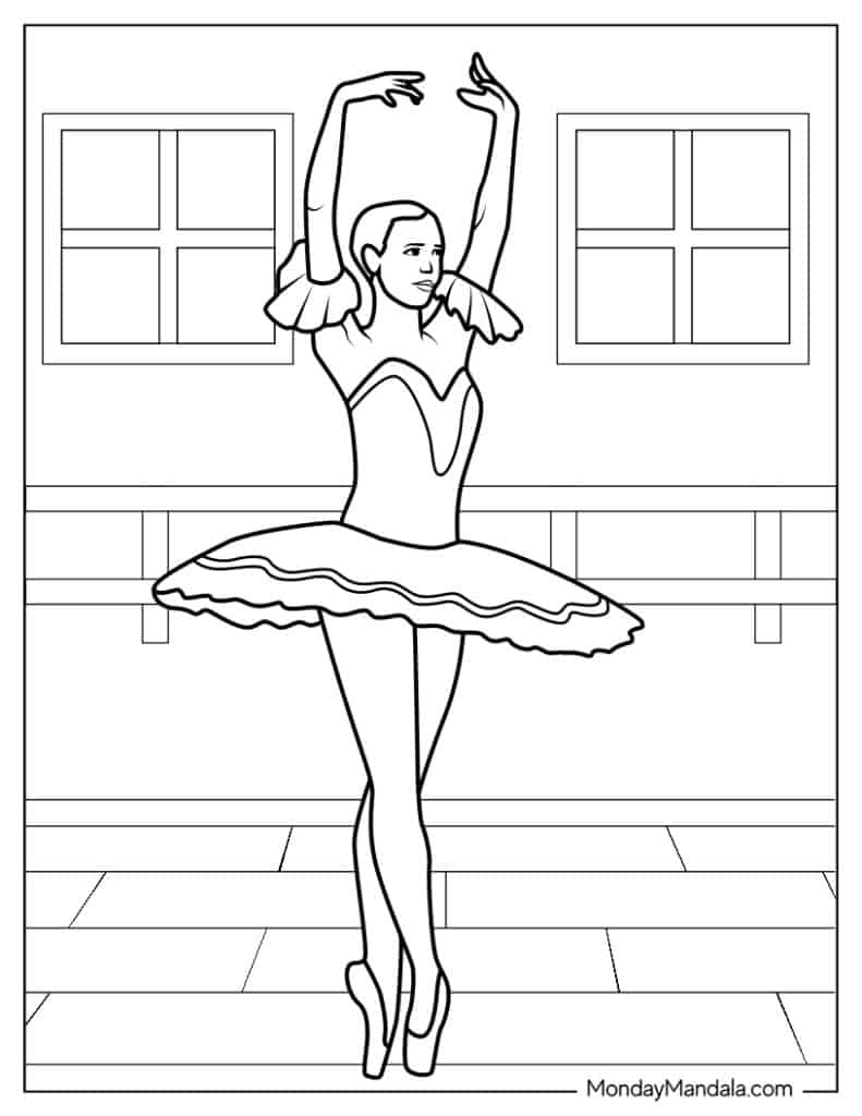 Ballerina coloring pages free pdf printables