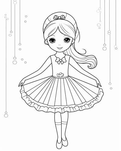 Cute ballerina pages for kids