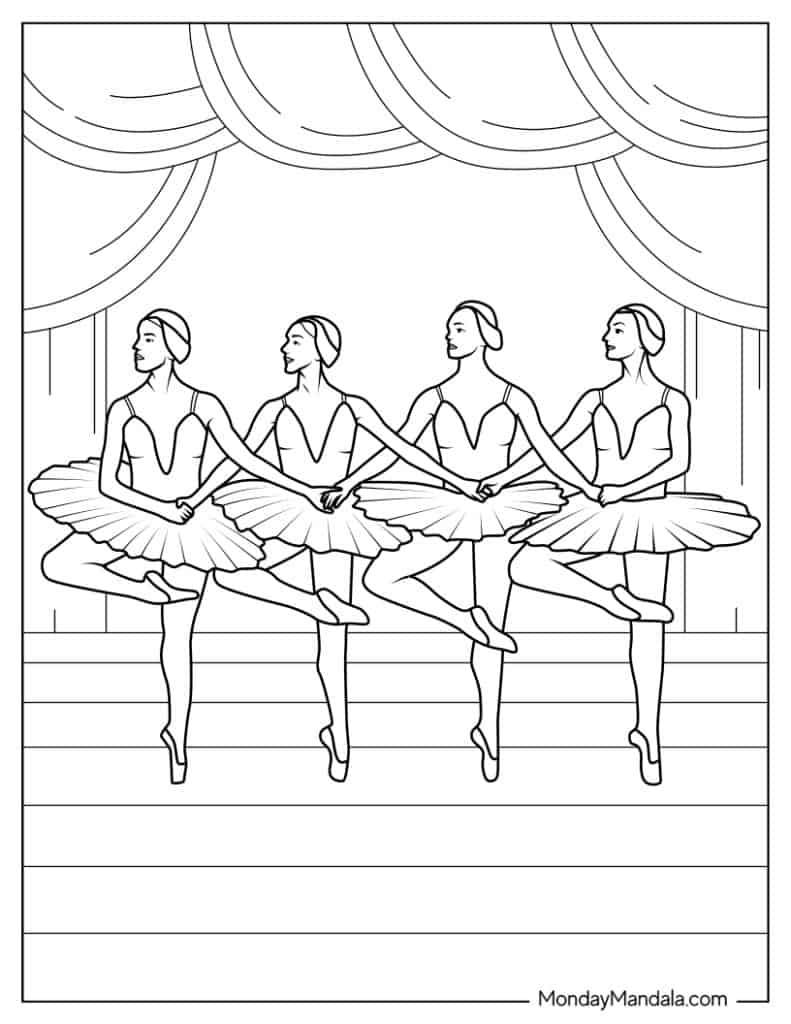 Ballerina coloring pages free pdf printables