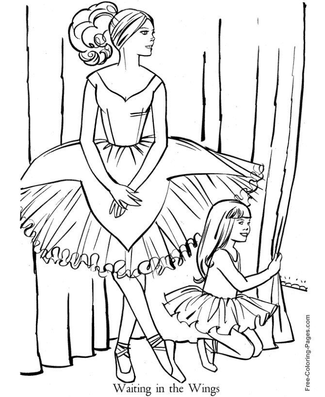 Printable free ballerina coloring page