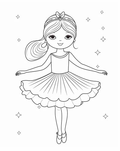 Cute ballerina pages for kids