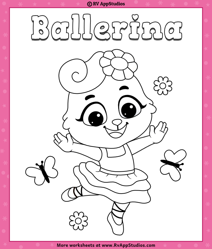 Ballerina coloring pages for kids