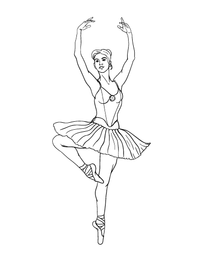 Free ballerina coloring page