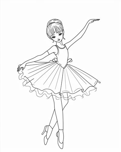 Cute ballerina pages for kids