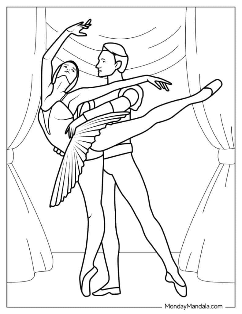 Ballerina coloring pages free pdf printables
