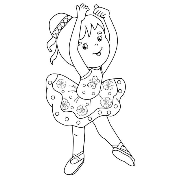 Ballerina coloring pages stock illustrations royalty