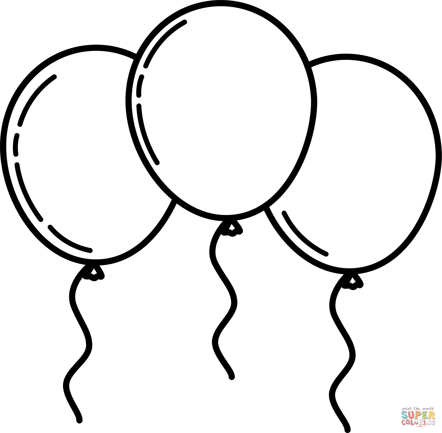 Birthday balloons coloring page free printable coloring pages