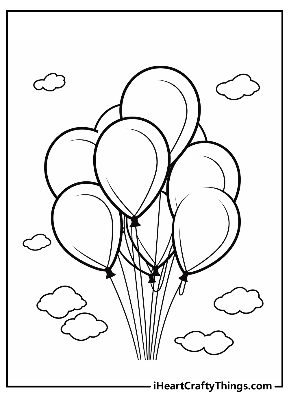Balloons coloring pages free printables
