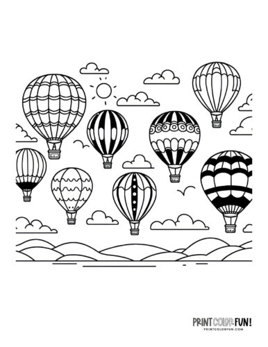 Huge hot air balloon coloring pages other fun at