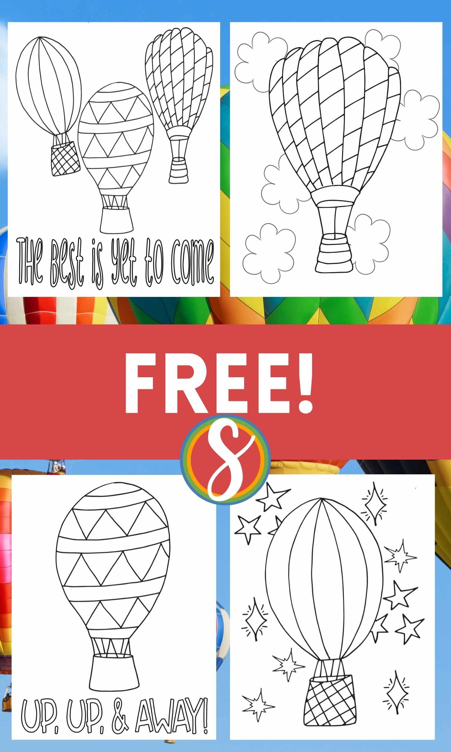 Free printable hot air balloon coloring pages â stevie doodles