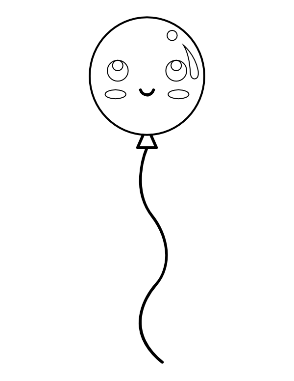 Printable happy balloon coloring page