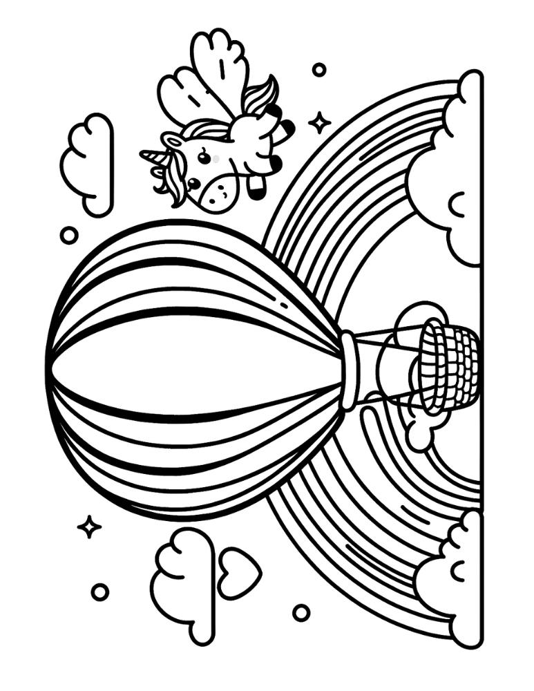 Free printable hot air balloon coloring pages