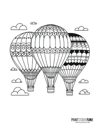 Huge hot air balloon coloring pages other fun at