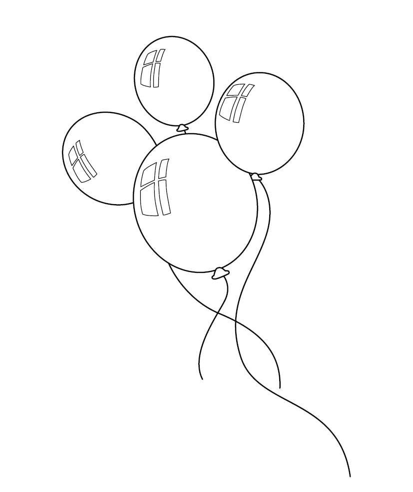 Balloon colouring picture free colouring book for children â monkey pen store