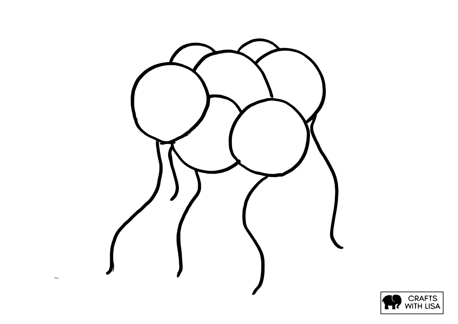 Birthday party balloons coloring page