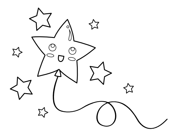 Printable star balloon coloring page
