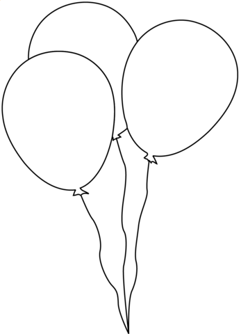 Three balloons coloring page free printable coloring pages