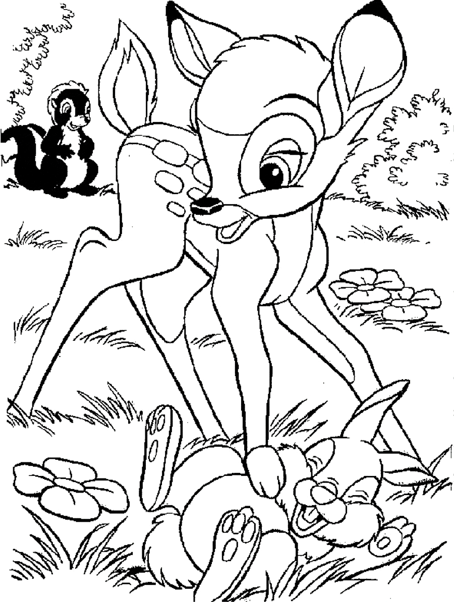 Free printable bambi coloring pages for kids