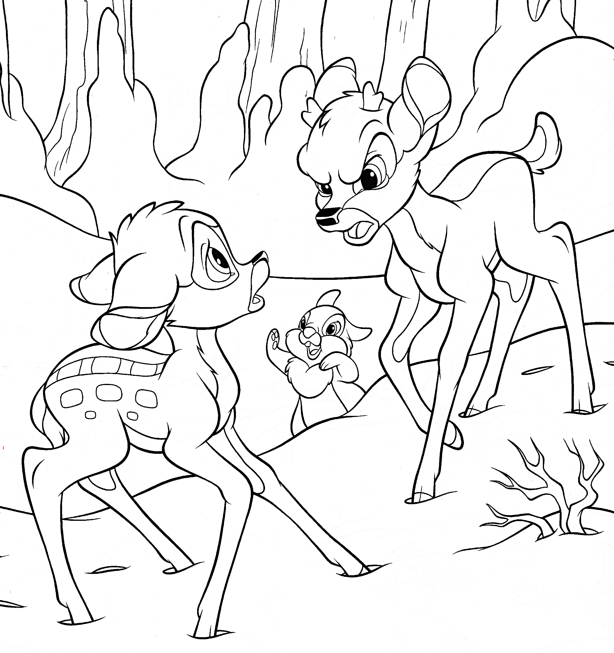Free printable bambi coloring pages for kids