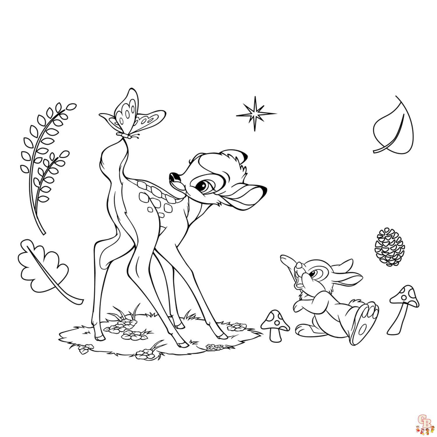 Get creative with bambi coloring pages printable free easy