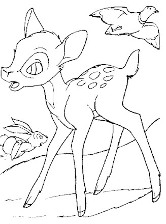 Bambi coloring page