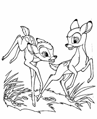 Printable bambi coloring pages