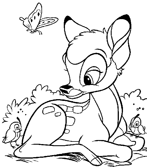 Coloring page bambi animation movies â printable coloring pages