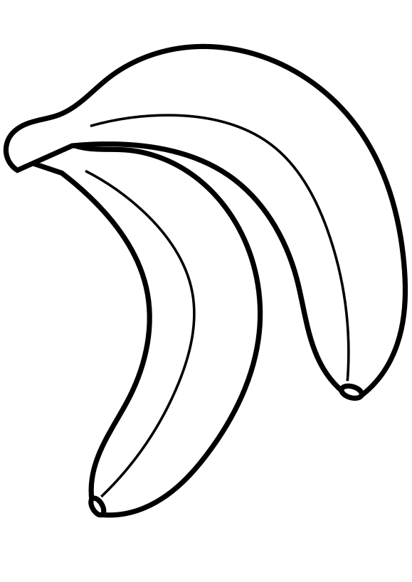 Banana drawing for coloring page free printable nurieworld