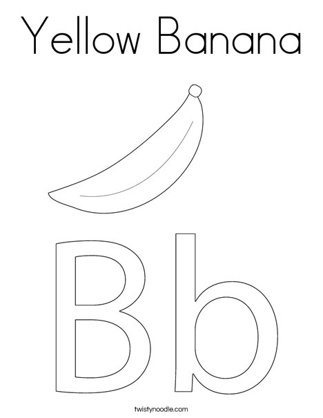 Yellow banana coloring page