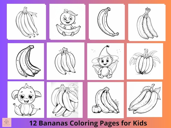 Bananas coloring book fruits printable kids coloring pagesfood activity sheets for kidspreschoolers activity sheet