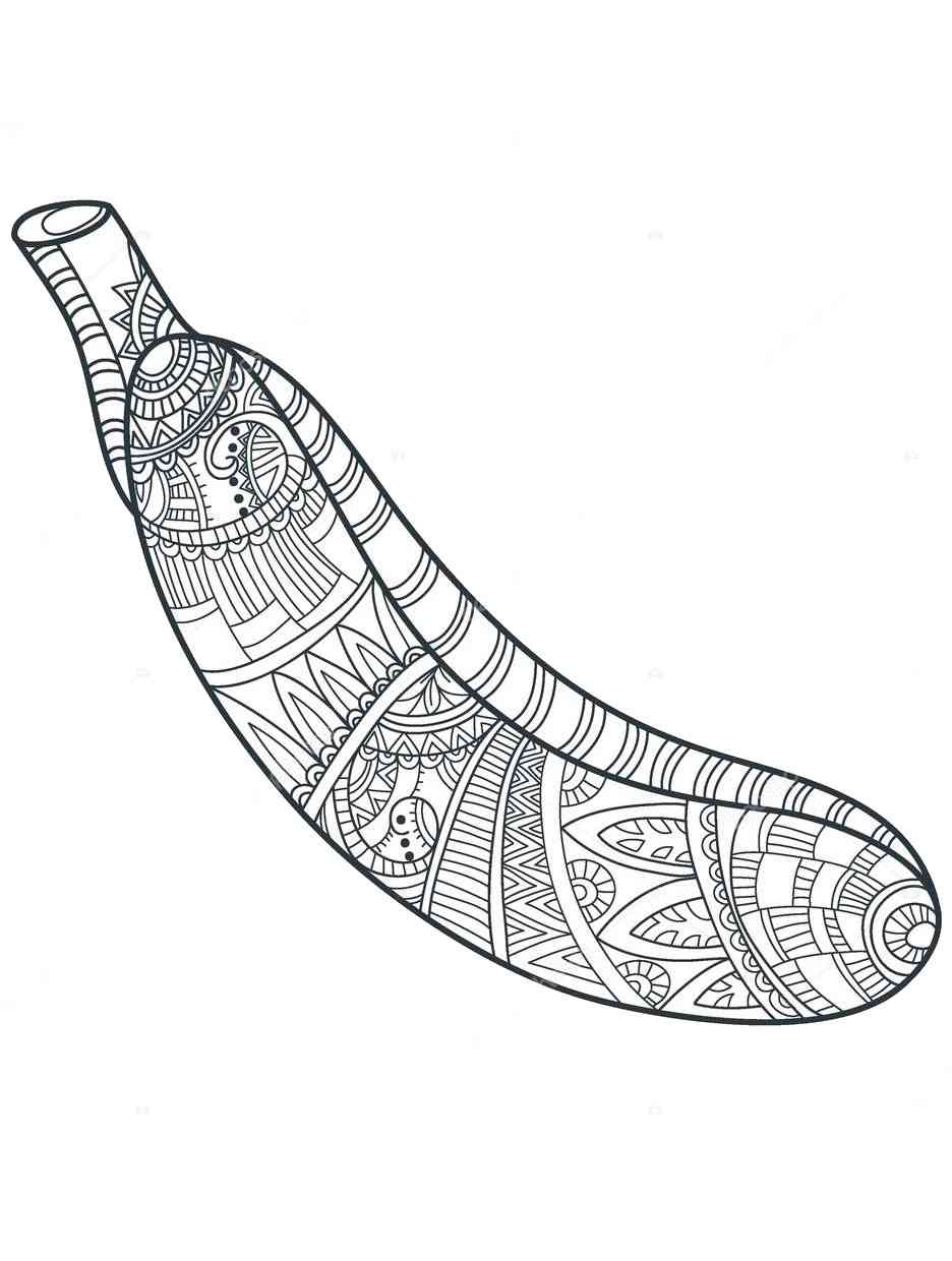 Banana coloring pages for adults